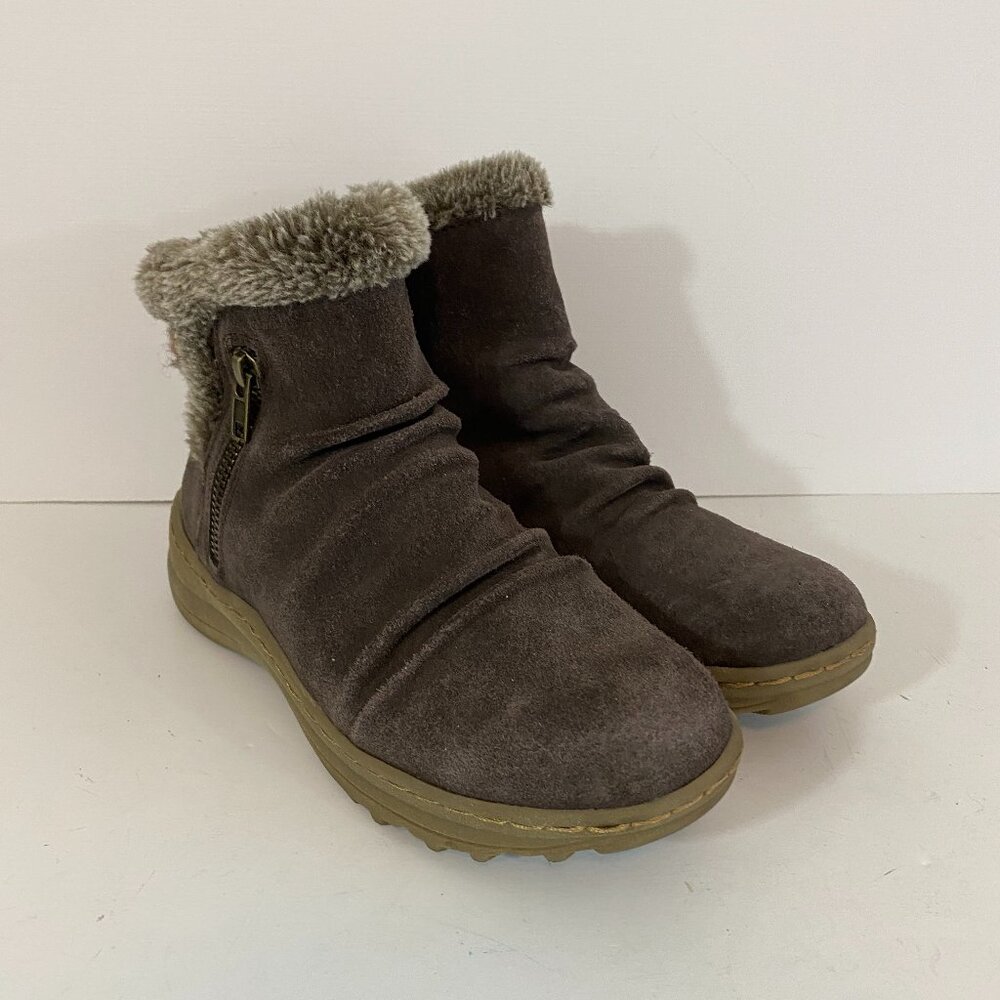 Baretraps Acelyn Brown Suede Zip Ankle Boots Womens 6